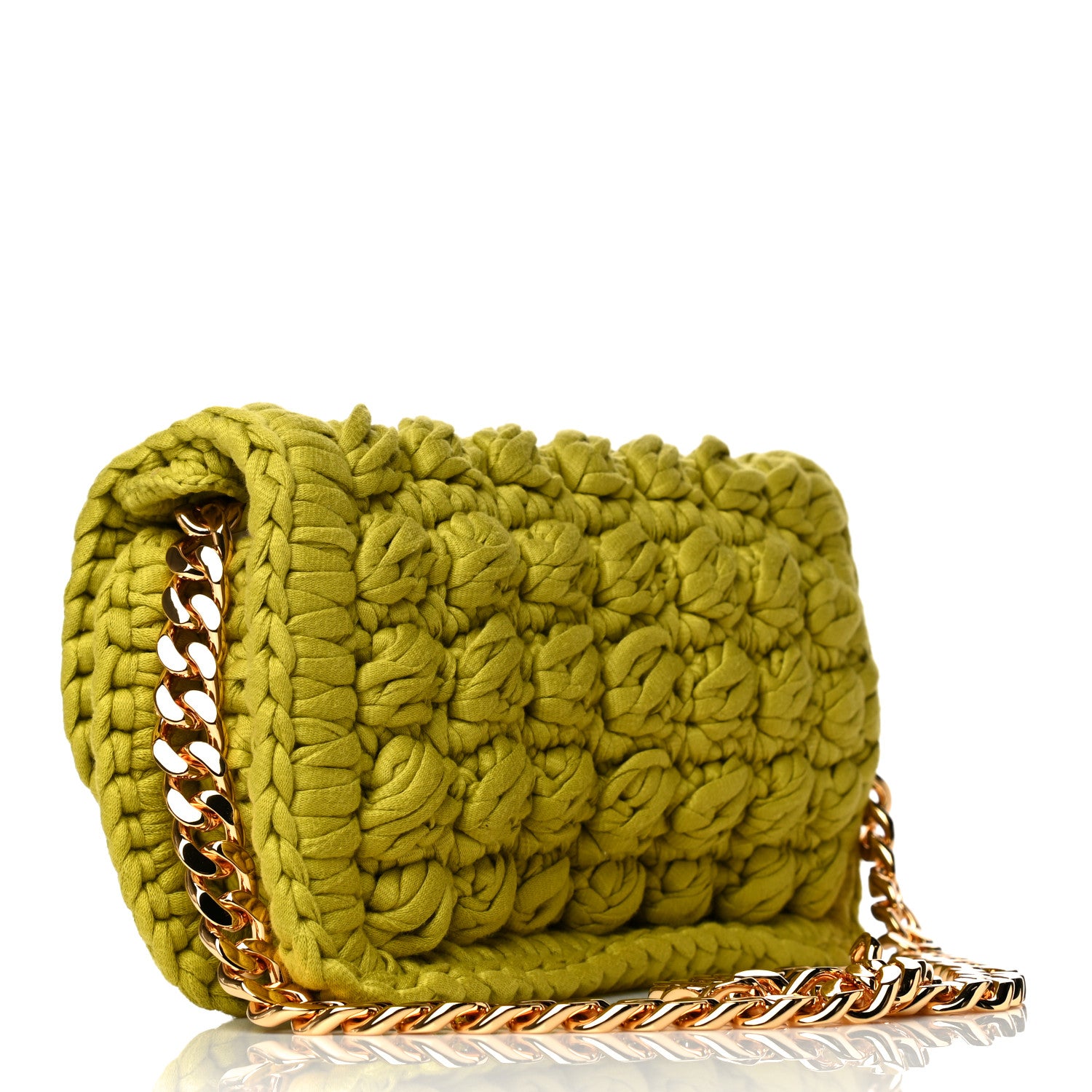 Bottega Veneta Jersey Crochet Shoulder Bag Kiwi 3 of 9