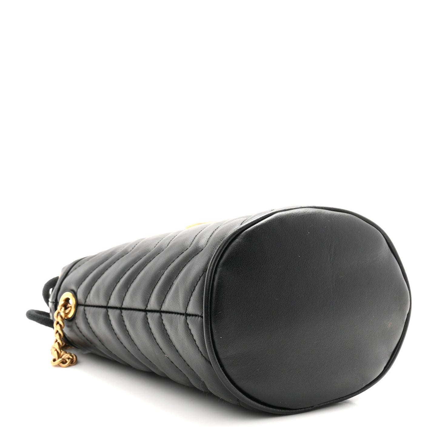 Calfskin Matelasse Mini GG Marmont 2.0 Bucket Bag Black