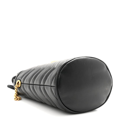Gucci Calfskin Matelasse Mini GG Marmont 2.0 Bucket Bag Black 4 of 11