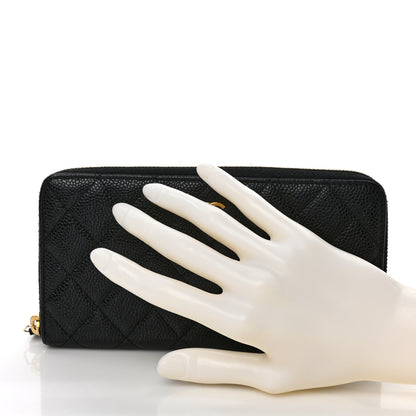 Chanel Caviar Quilted Large Gusset Zip Around Wallet Black 2 of 10