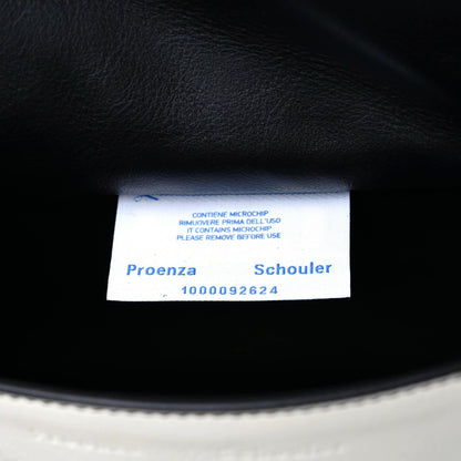 Proenza Schouler Lambskin Woven Small Courier Shoulder Bag Black White 11 of 12
