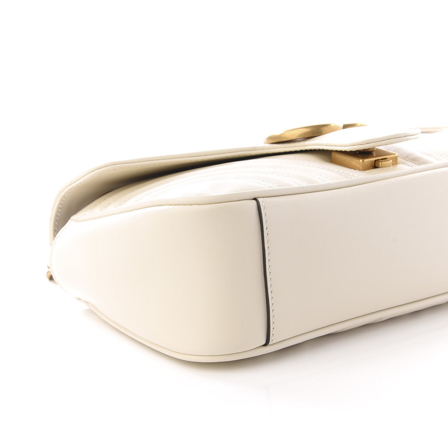 Calfskin Matelasse Small GG Marmont Shoulder Bag White