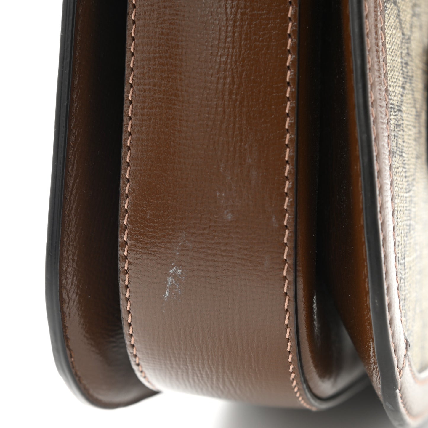 GG Supreme Monogram Horsebit 1955 Shoulder Bag Beige Brown Sugar