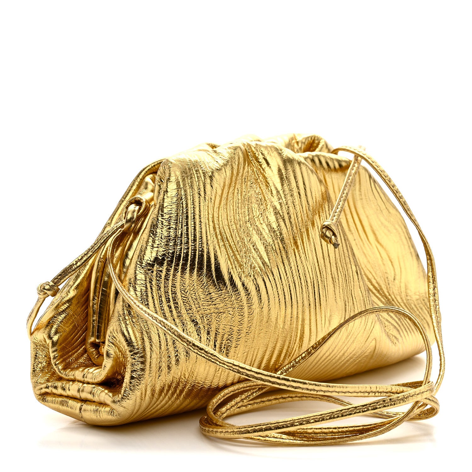 Bottega Veneta Metallic Bark Calfskin The Mini Pouch Gold 3 of 10