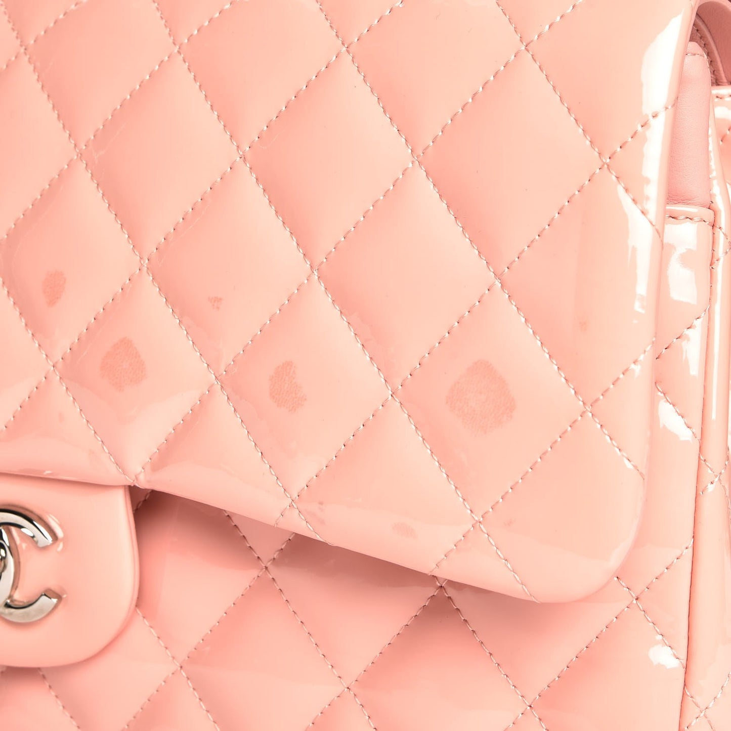 Patent Quilted Jumbo Double Flap Pink