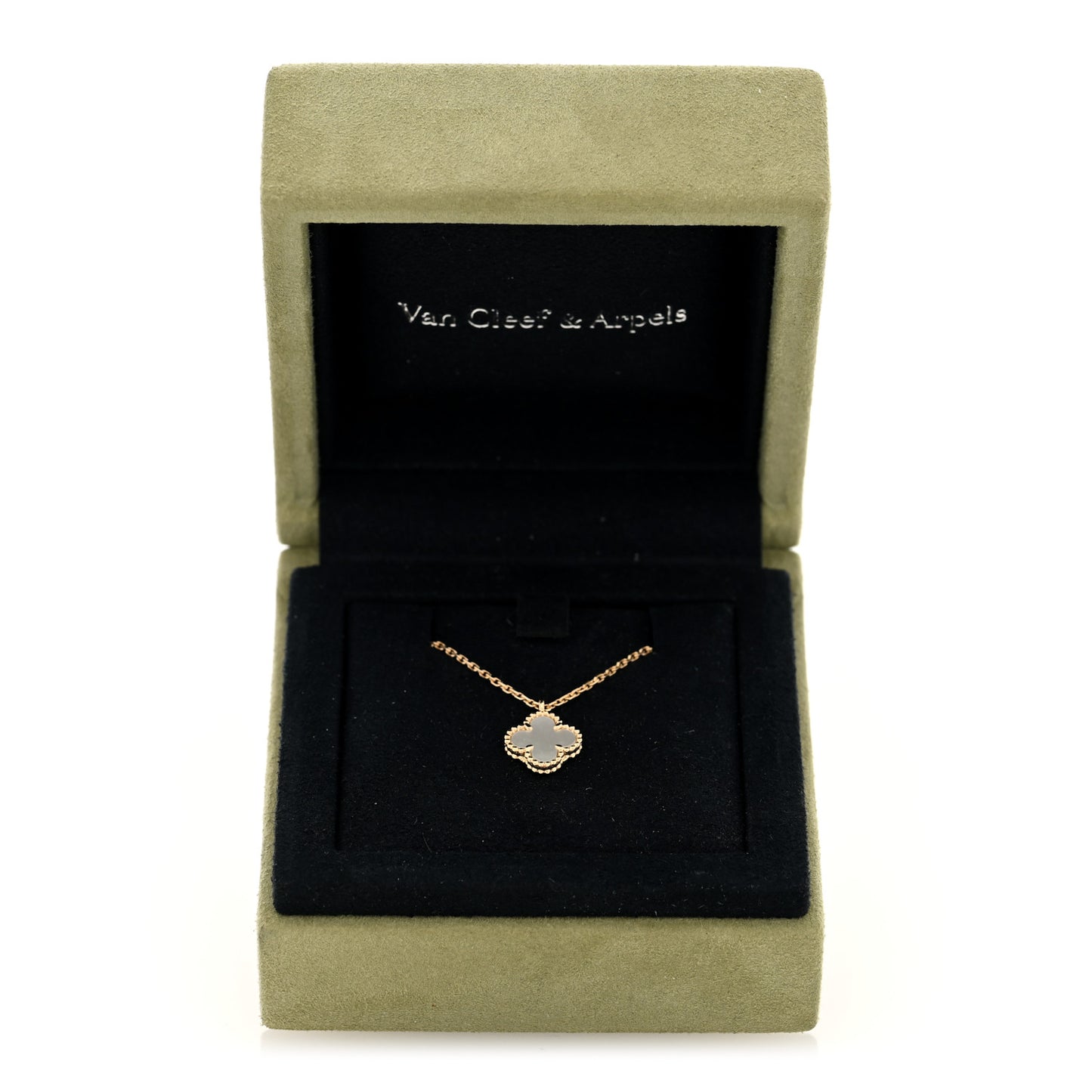 18K Yellow Gold Mother of Pearl Sweet Alhambra Pendant Necklace