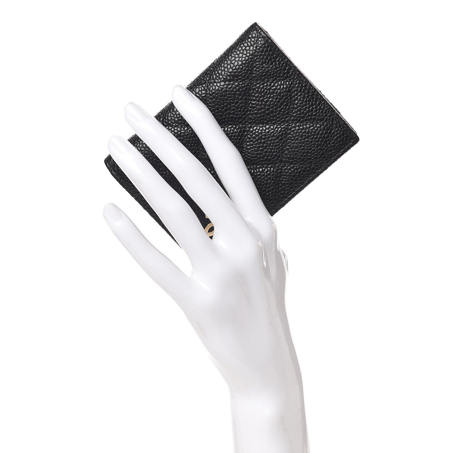 Caviar Quilted Card Holder Wallet Black