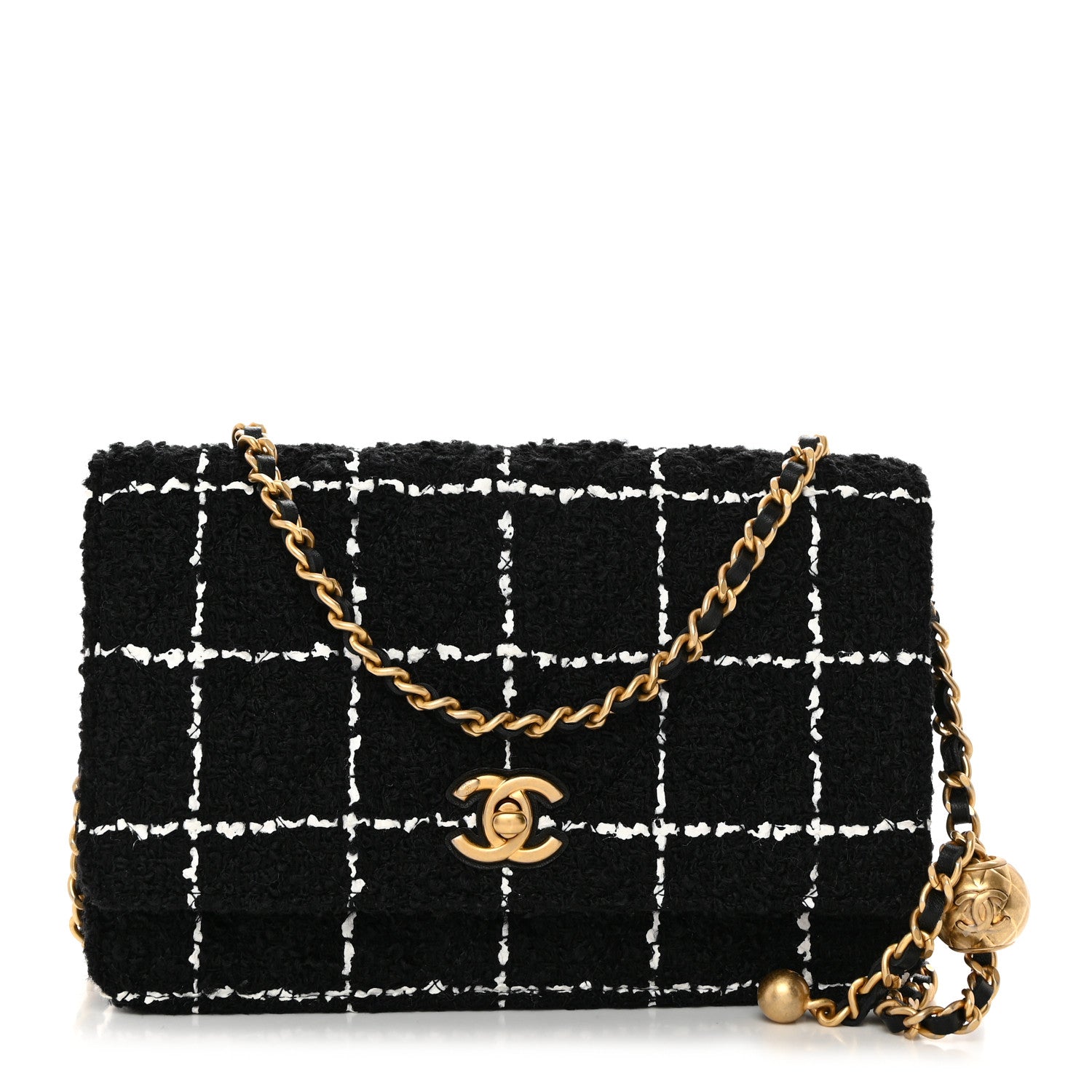 Chanel Tweed Quilted Mini Rectangular Pearl Crush Flap Black 1 of 11