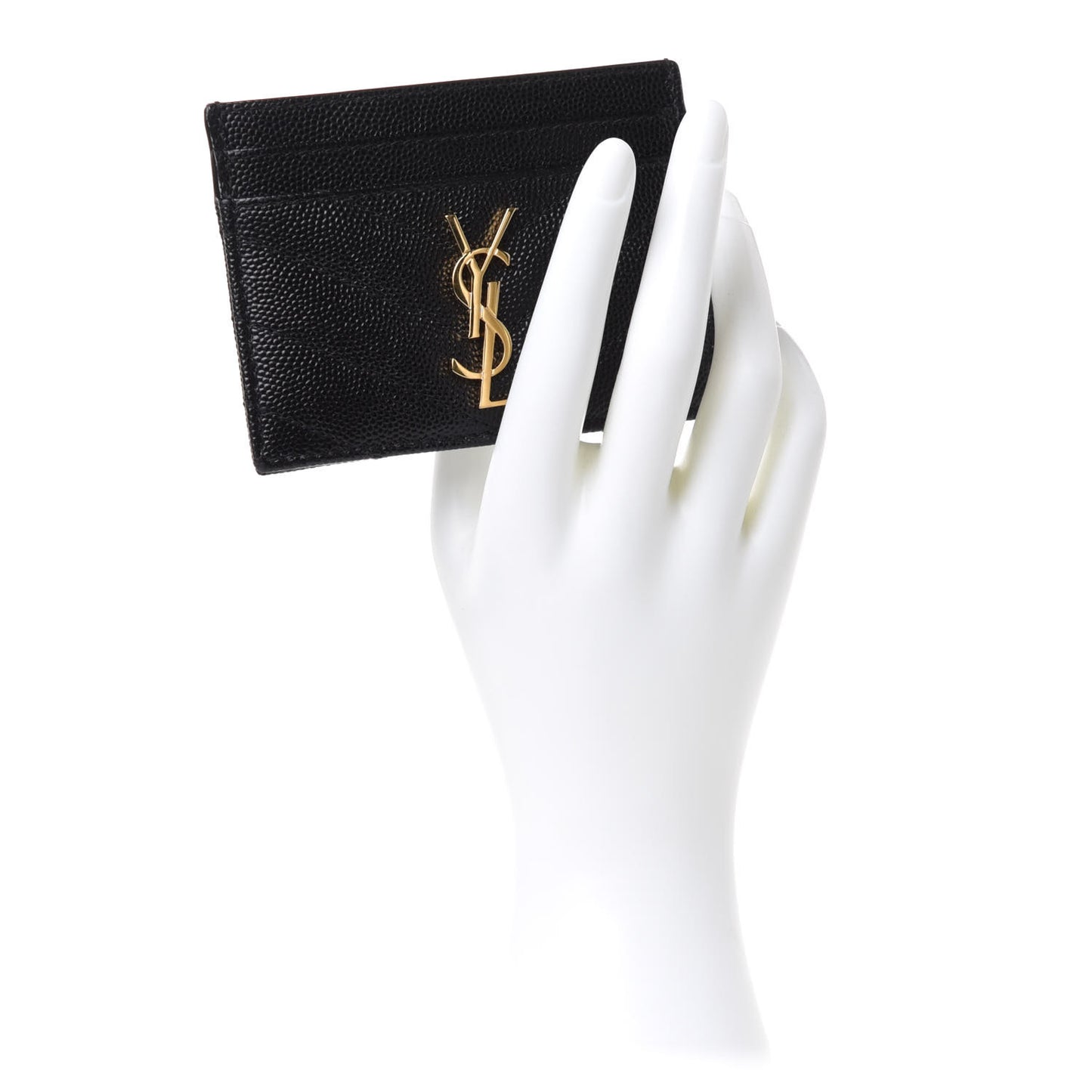 Grain De Poudre Matelasse Chevron Monogram Credit Card Case Black