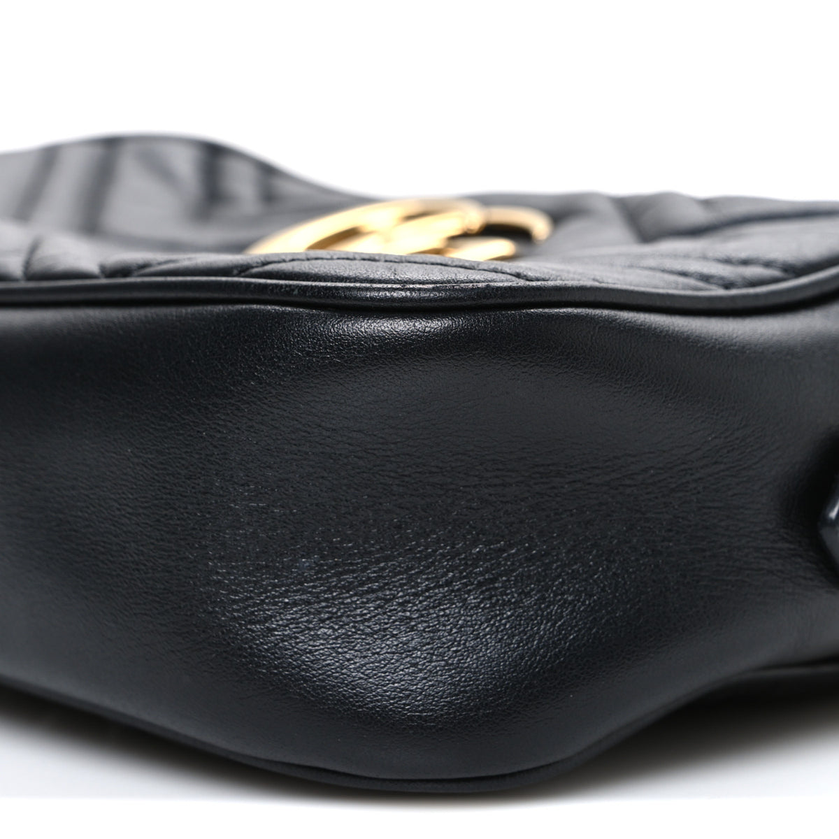 Gucci Calfskin Matelasse Small GG Marmont Chain Shoulder Bag Black 10 of 10