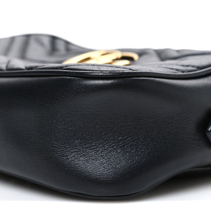 Gucci Calfskin Matelasse Small GG Marmont Chain Shoulder Bag Black 10 of 10