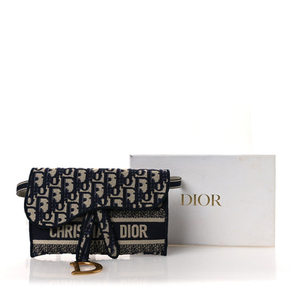 Christian Dior Oblique Slim Saddle Pouch Blue 15 of 15