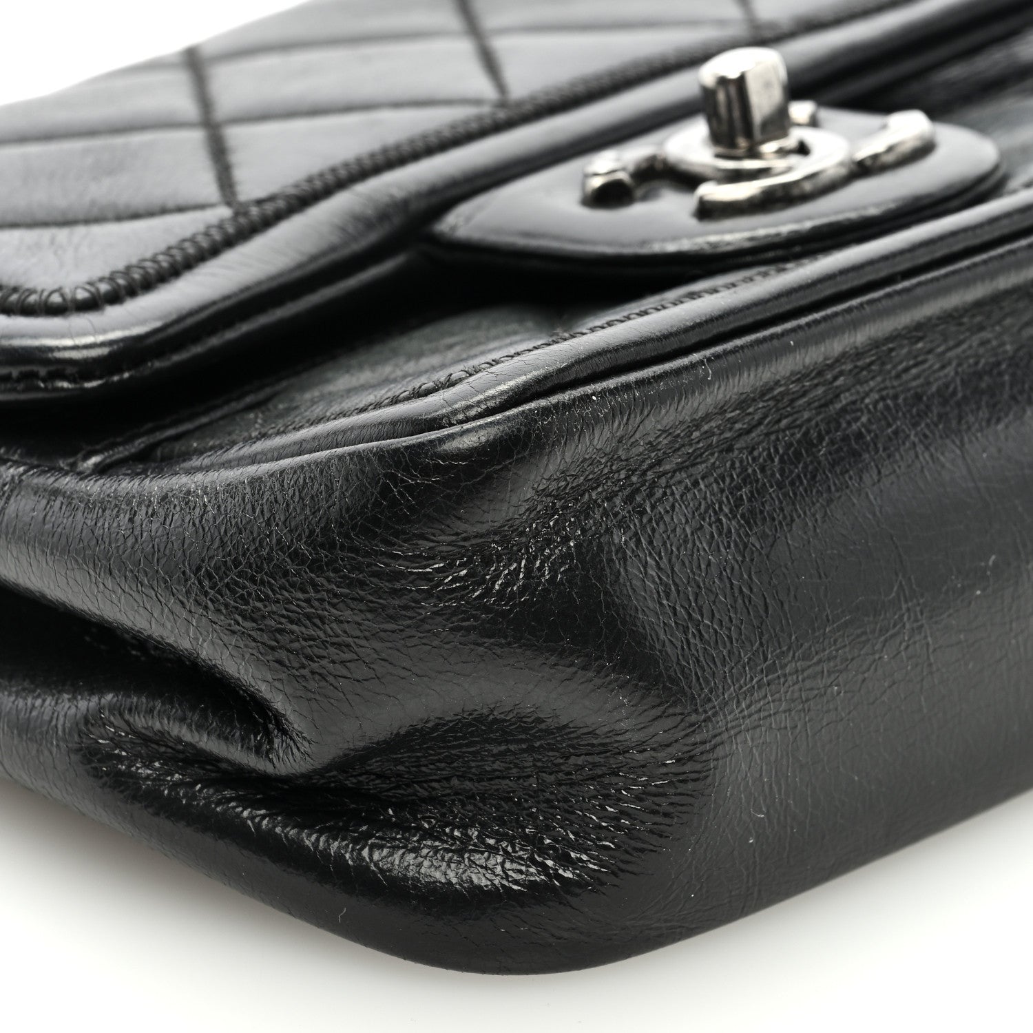 Chanel Lambskin Quilted Mini Graphic Flap Bag Black 8 of 9