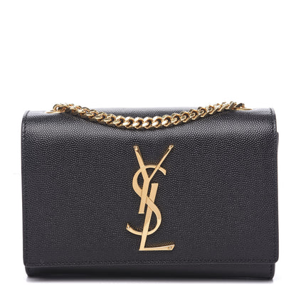 Saint Laurent Grain De Poudre Small Monogram Kate Satchel Black 1 of 8