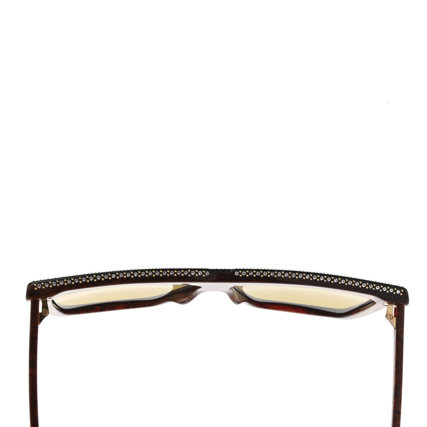 Crystal Square Frame GG Sunglasses GG0733S Green Brown