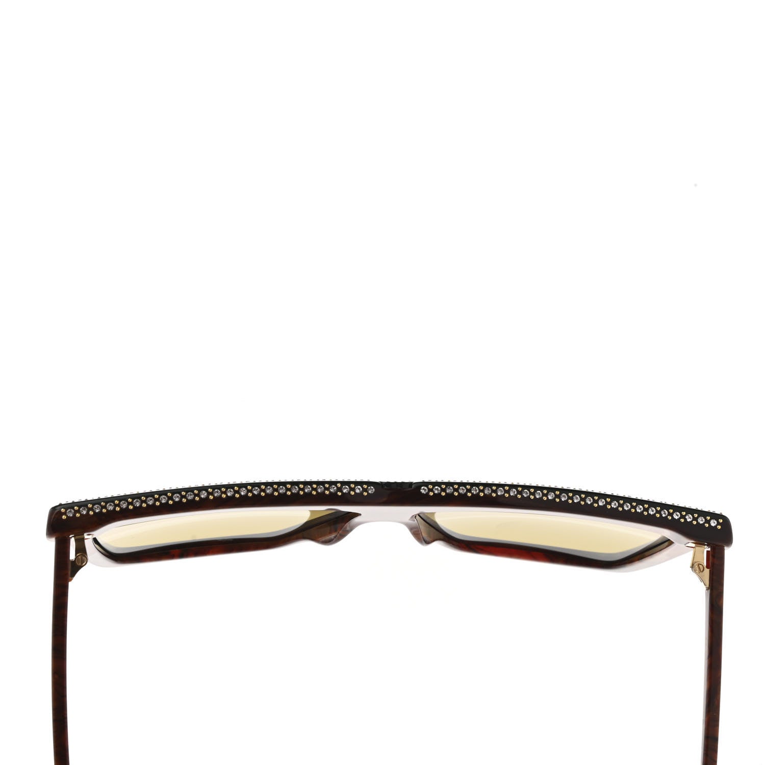 Gucci Crystal Square Frame GG Sunglasses GG0733S Green Brown 10 of 11