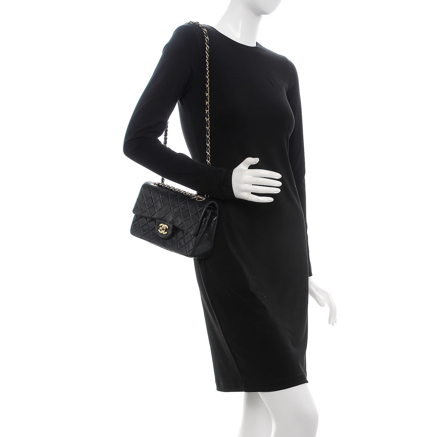 Chanel Lambskin Quilted Small Double Flap Black 2 of 8