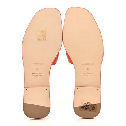 Hermes Epsom Oran Sandals 38 Orange Poppy 5 of 12