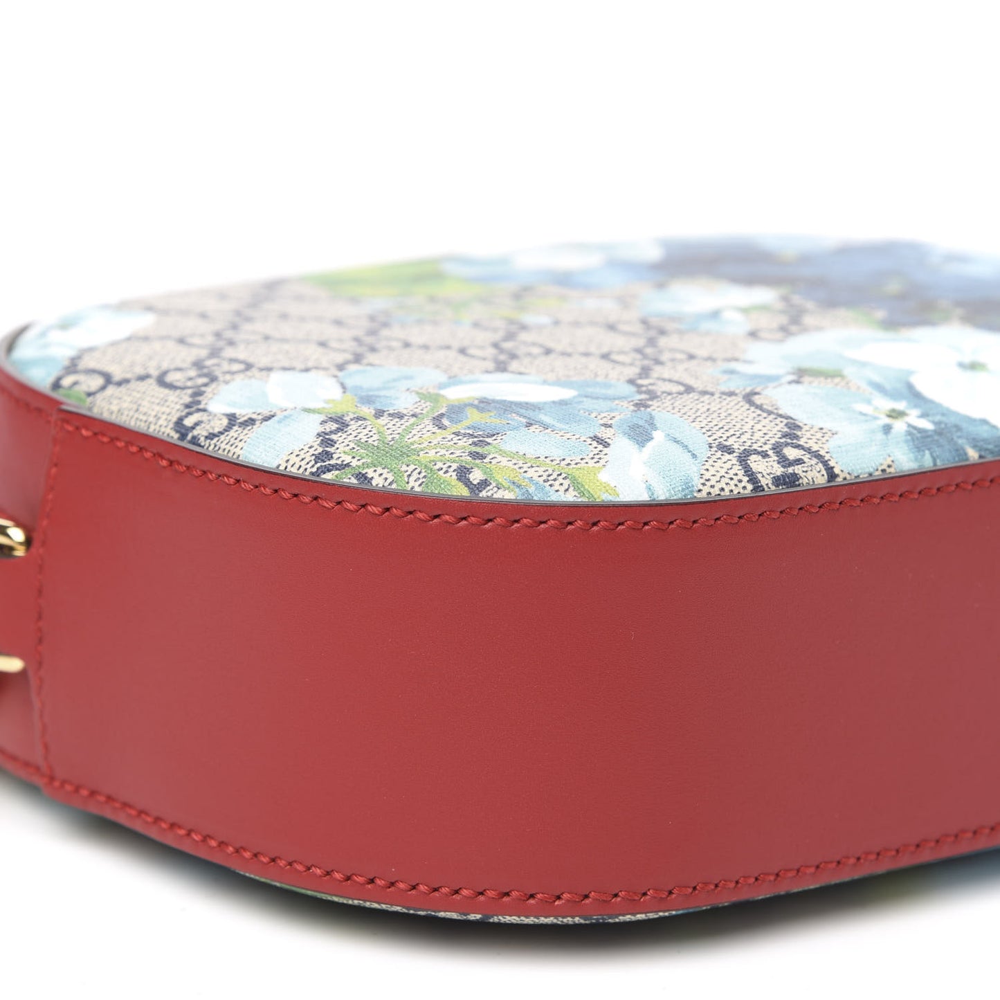 GG Supreme Monogram Blooms Mini Chain Shoulder Bag Beige Blue Navy Hibiscus Red