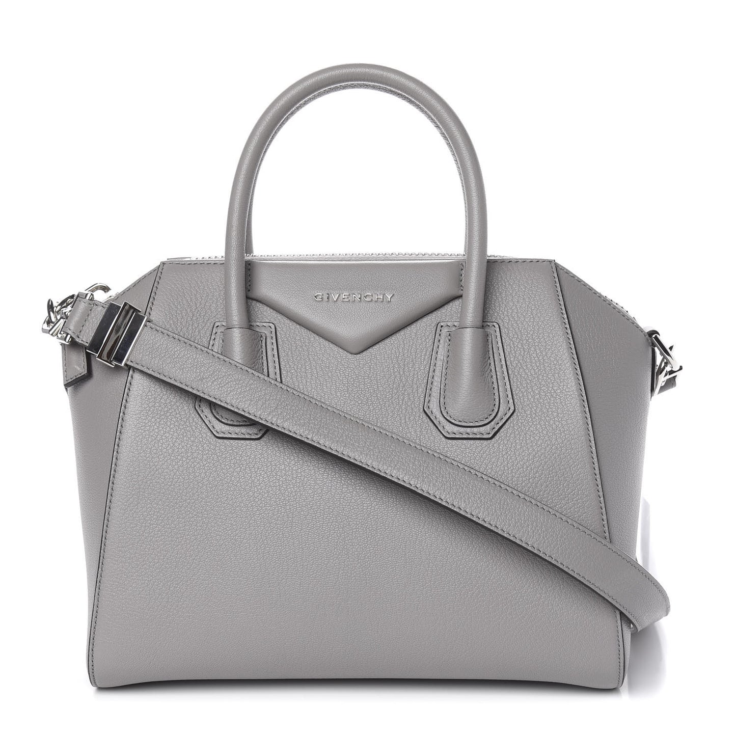 Sugar Goatskin Small Antigona Pearl Grey
