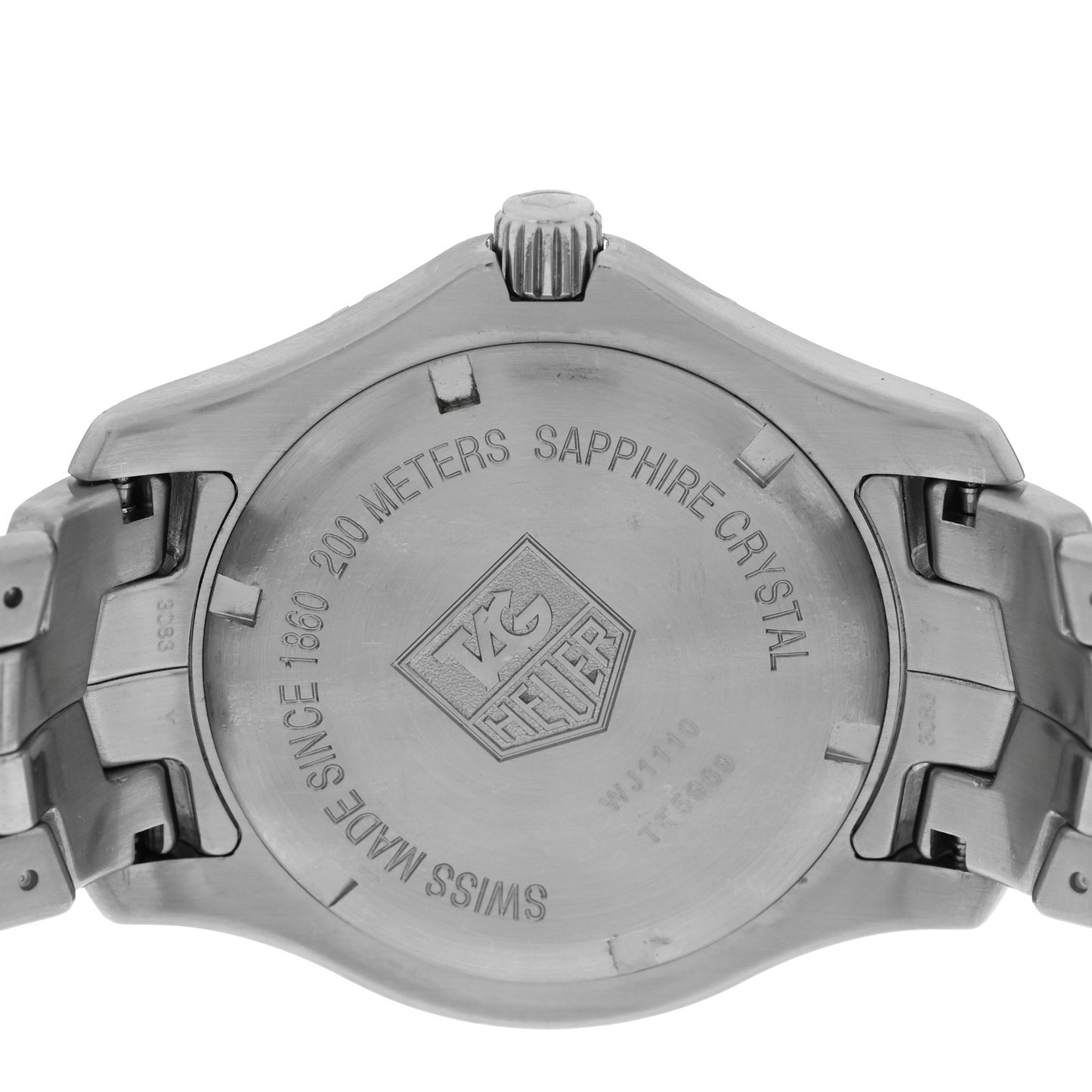 Stainless Steel 38mm Link Quartz Watch Black WJ1110