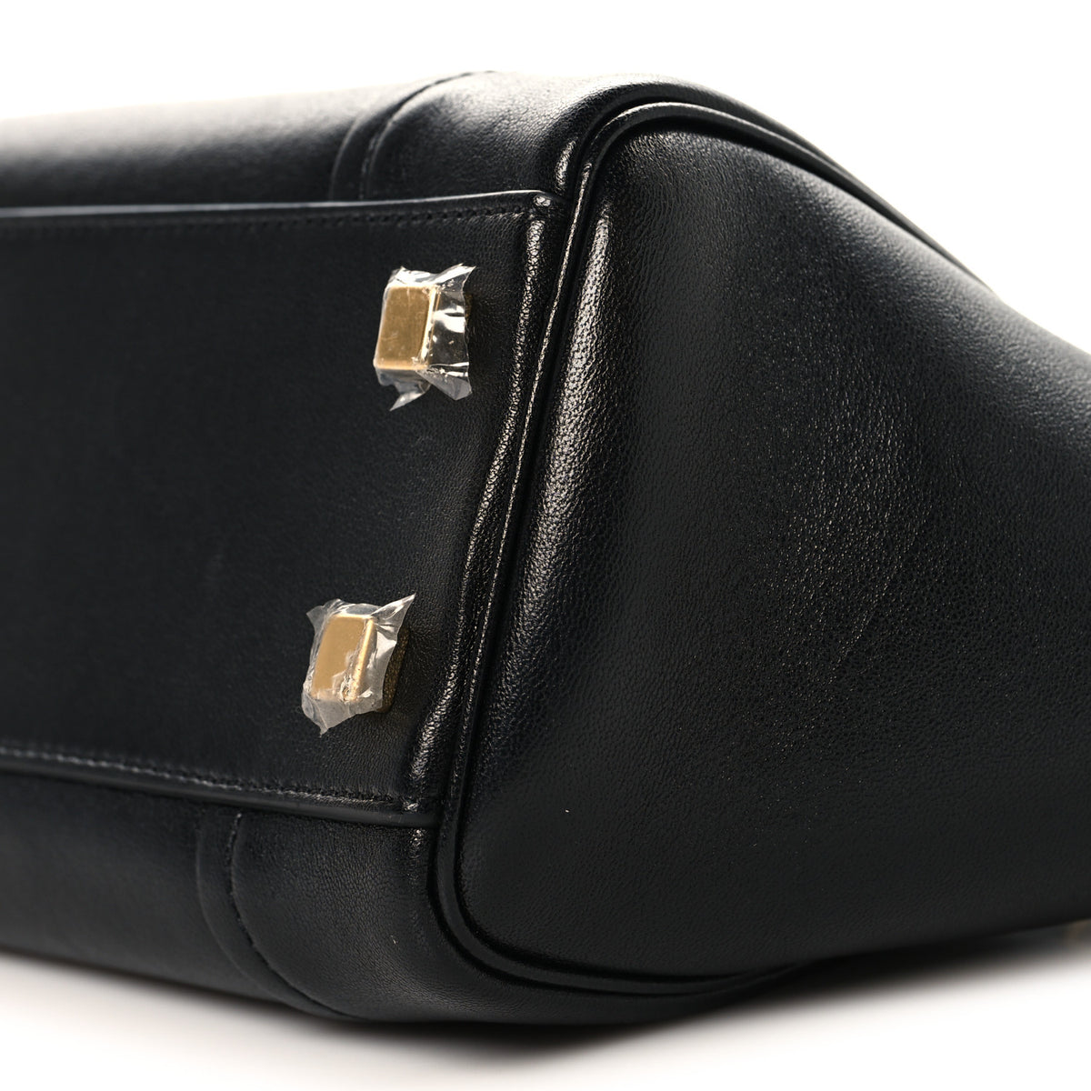 Supple Shiny Lambskin Little New Luggage Black