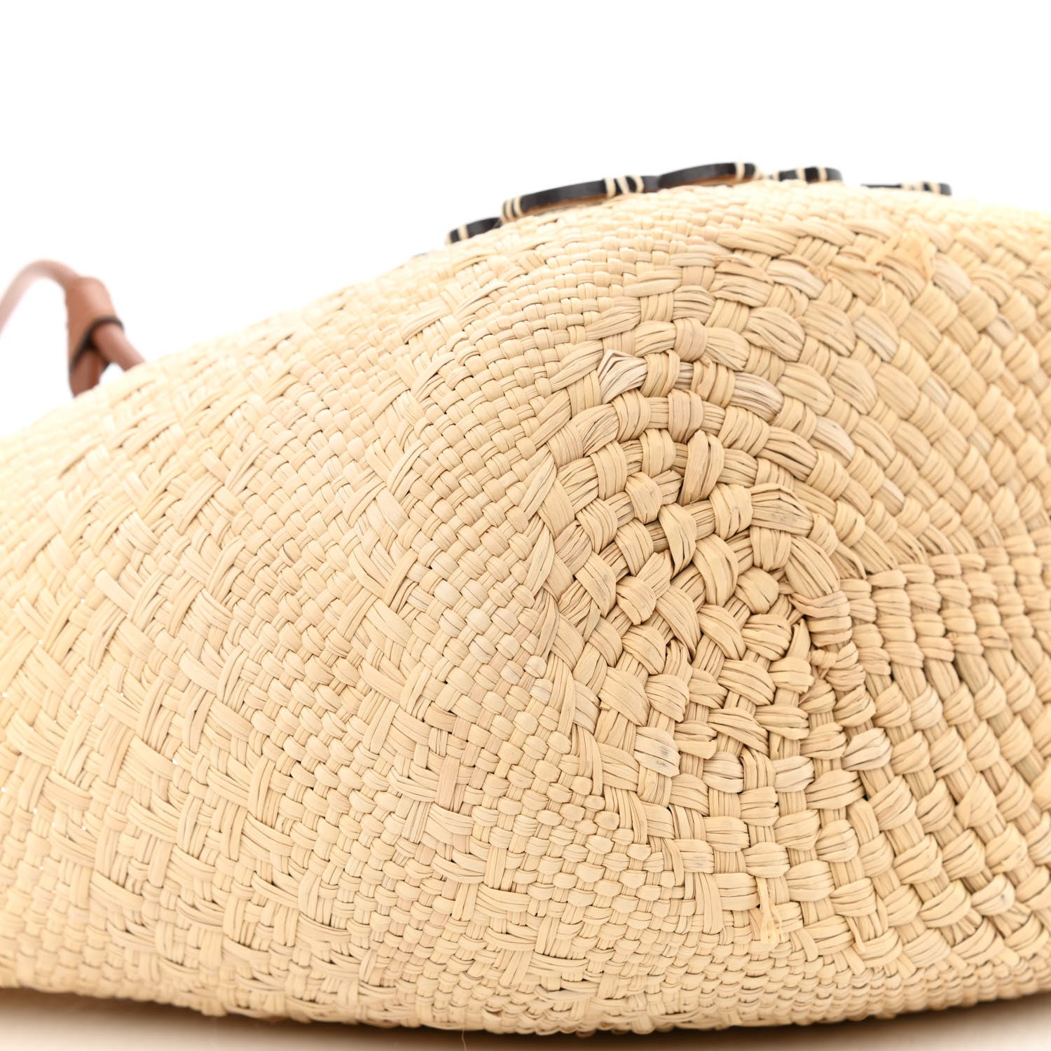 Loewe Calfskin Raffia Small Anagram Basket Tote Bag Natural Tan 8 of 11