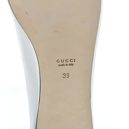 Gucci Metallic Nappa Silk Crystal Interlocking G Ballet Flats 39 Argento 9 of 11