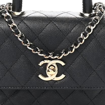 Chanel Caviar Quilted Coco Handle Clutch With Chain Black 8 of 12