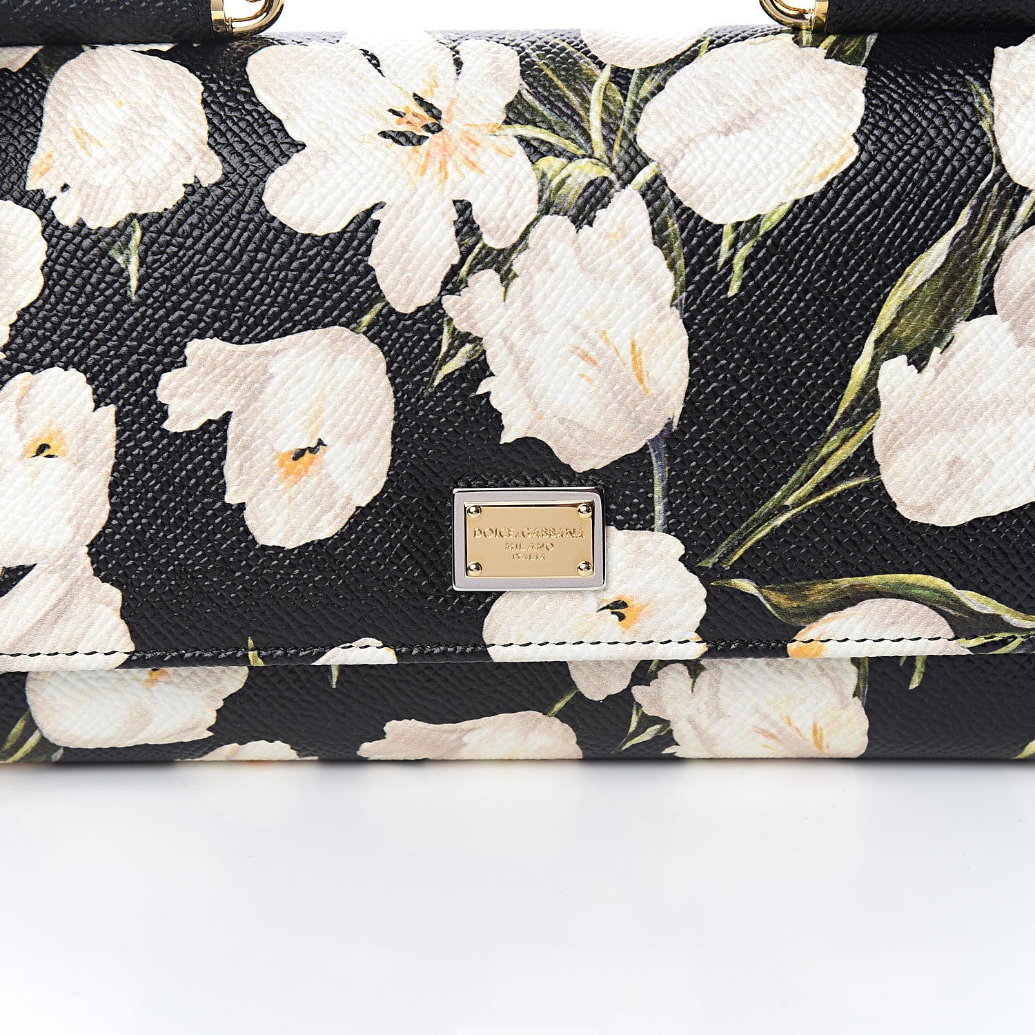 Dolce & Gabbana Dauphine Tulip Print Mini Von Bag Black 8 of 9