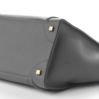 Celine Drummed Calfskin Mini Luggage Kohl 7 of 9