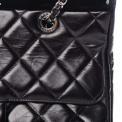Chanel Glazed Calfskin Quilted Small CC Delivery Tote Black 10 of 17