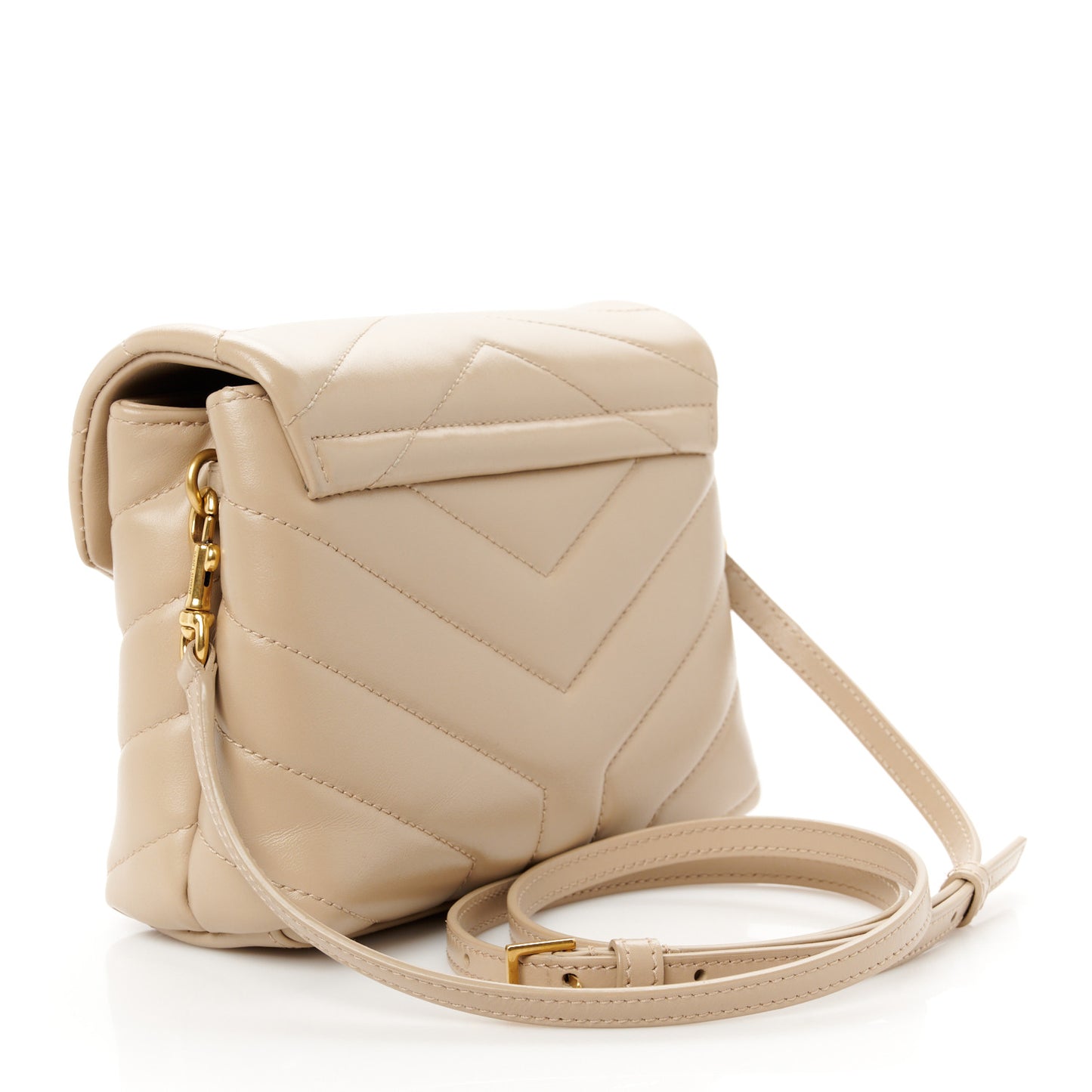 Calfskin Y Quilted Monogram Toy Loulou Crossbody Bag Dark Beige