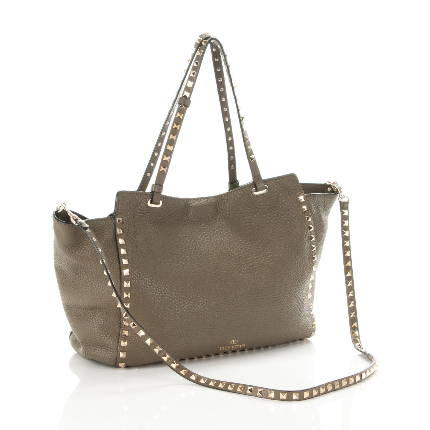 Alce Printed Calfskin Medium Rockstud Tote Army Green