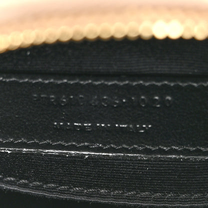 Saint Laurent Grain De Poudre Matelasse Chevron Quilted Round Vinyle Camera Bag Dark Beige 7 of 9