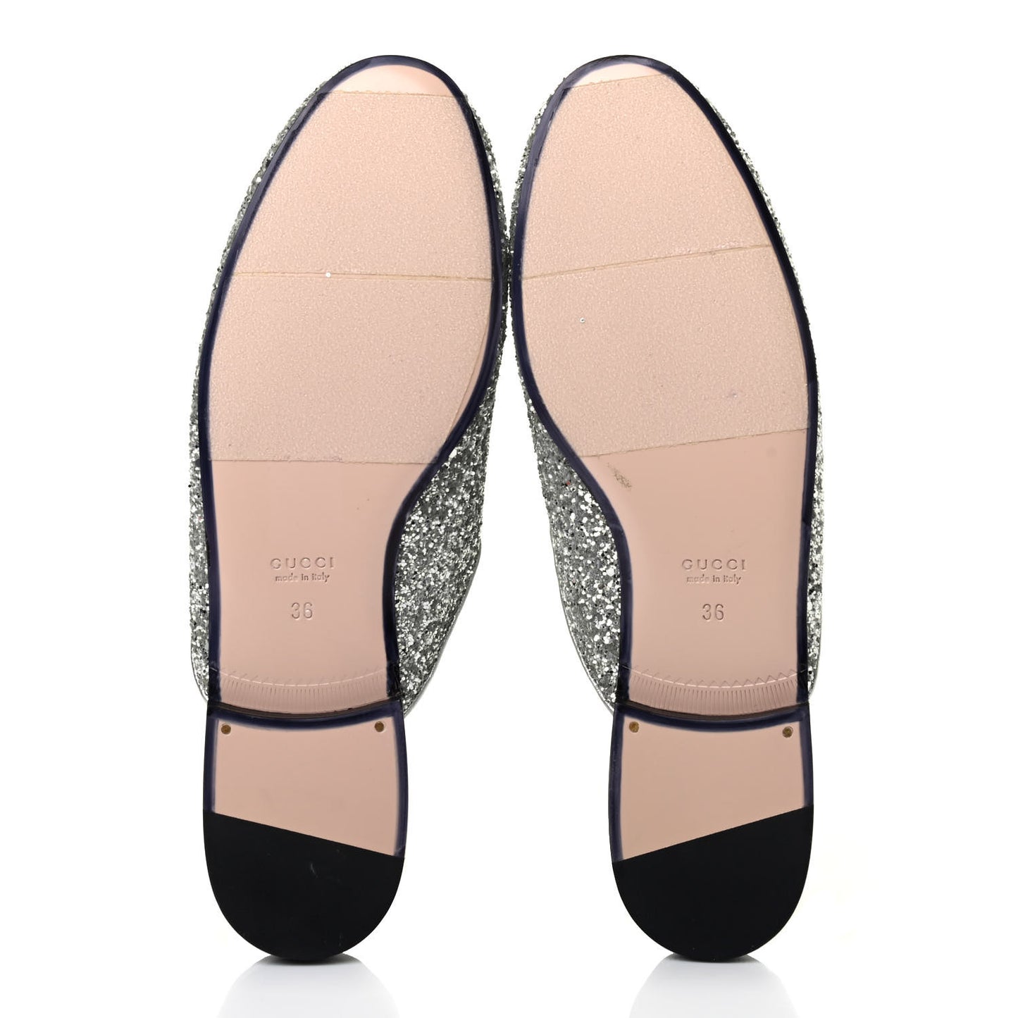 Glitter Womens Princetown Slippers 36 Silver