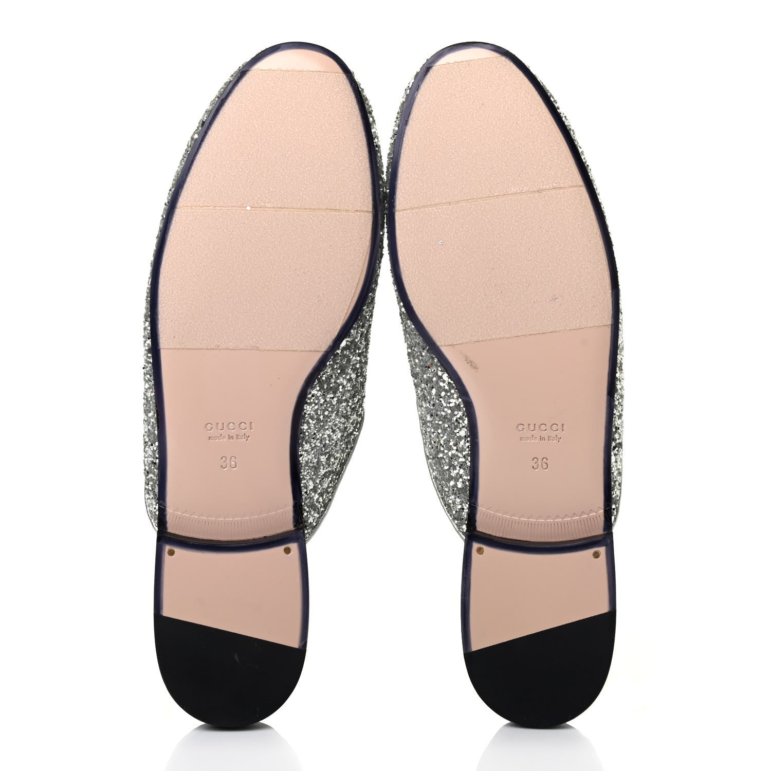 Gucci Glitter Womens Princetown Slippers 36 Silver 4 of 4