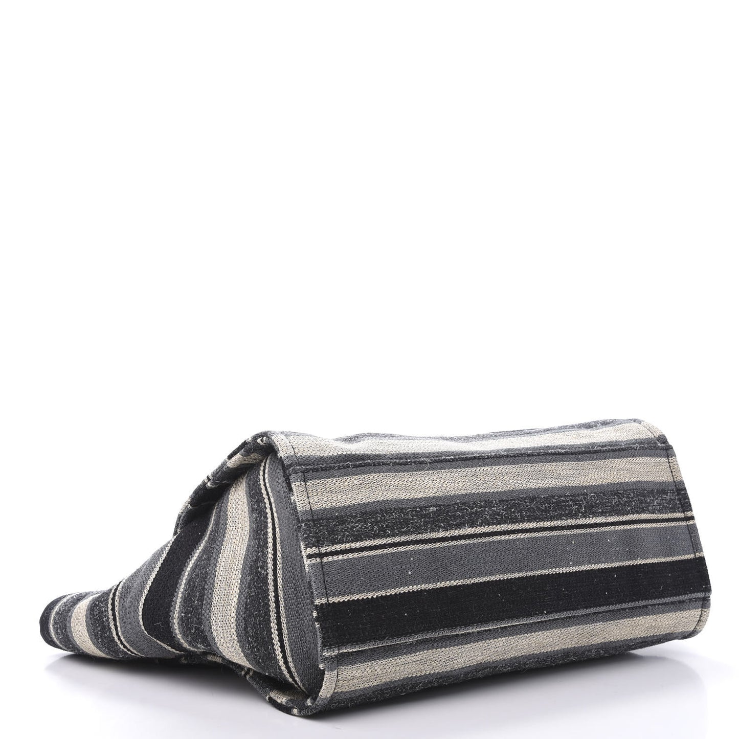 Striped Canvas Medium Deauville Tote Black