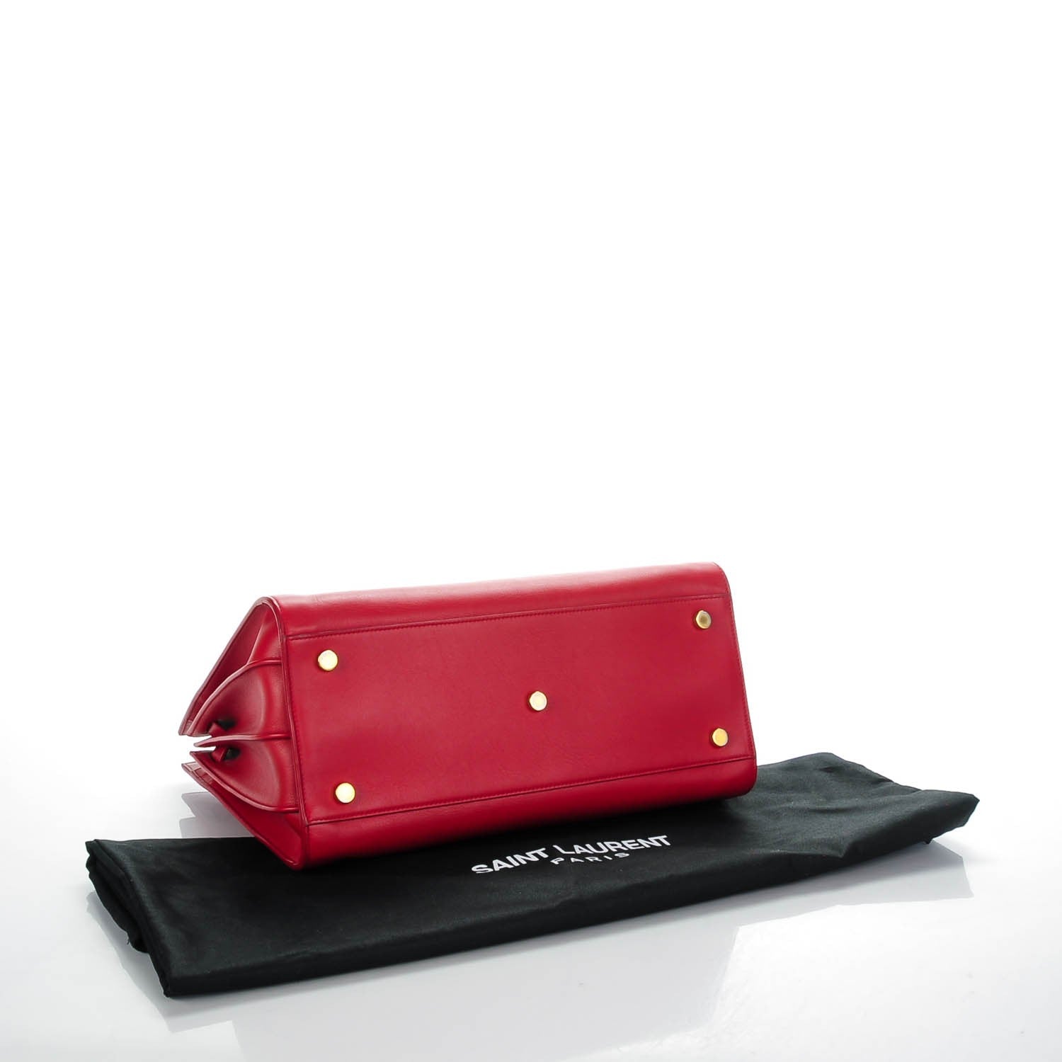 Saint Laurent Grained Calfskin Small Sac De Jour Lipstick Red 4 of 7