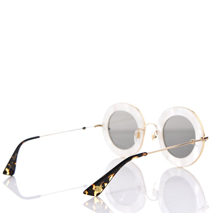 Gucci Metal L'Aveugle Par Amour Round Frame Sunglasses GG0113S White 4 of 8