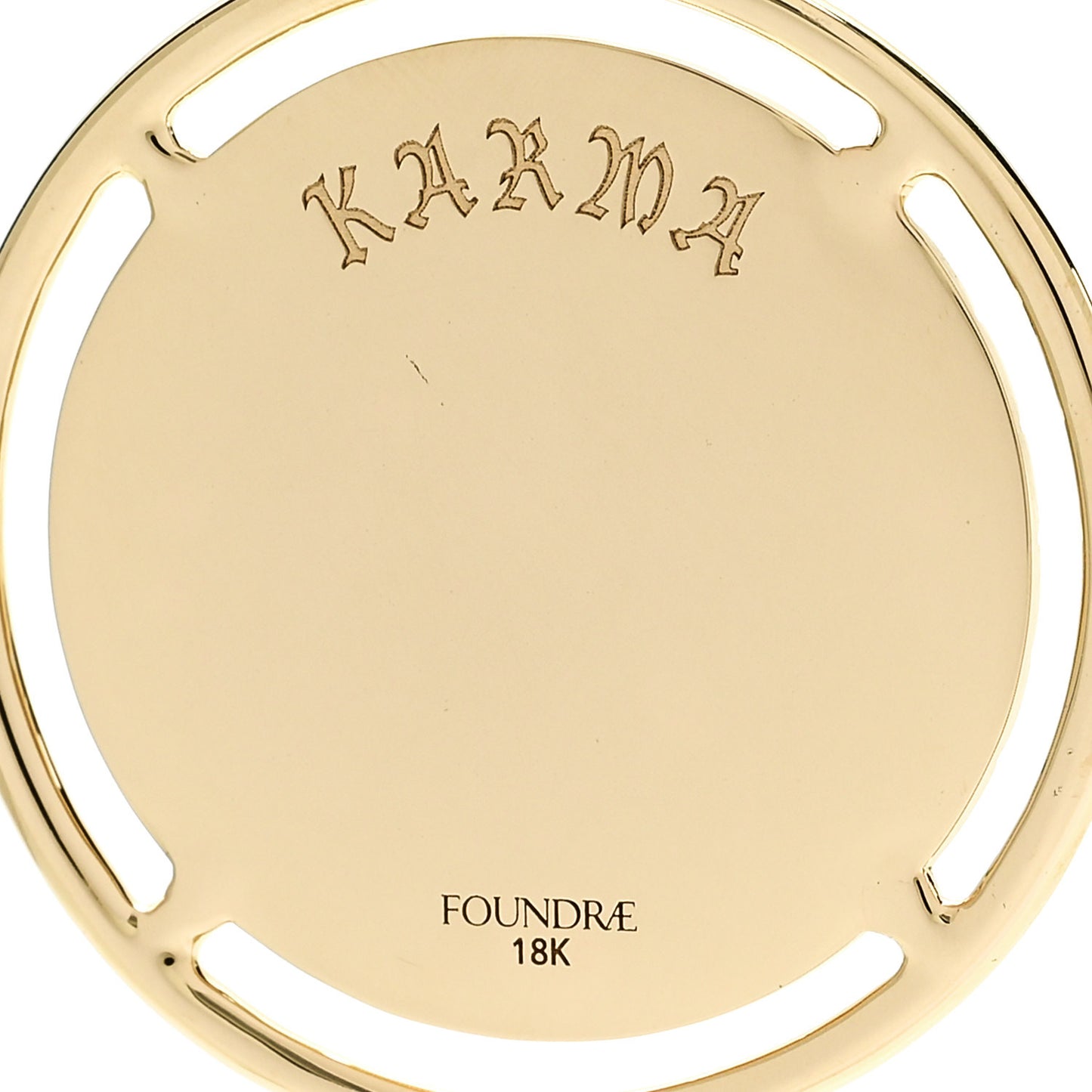 18K Yellow Gold Large Karma Medallion Pendant