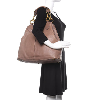Gucci Calfskin Soft Icon Tote Pink Tan 2 of 16