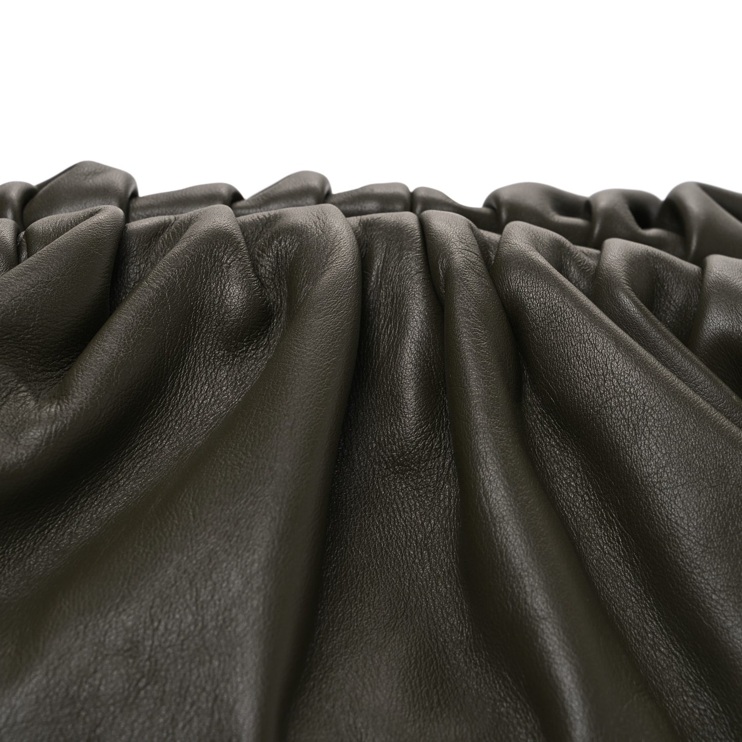 Smooth Butter Calf The Pouch Oversized Clutch Kaki Fondent