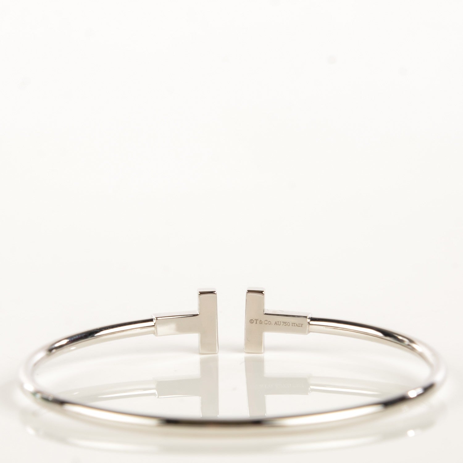 Tiffany 18K White Gold T Wire Bracelet 3 of 5