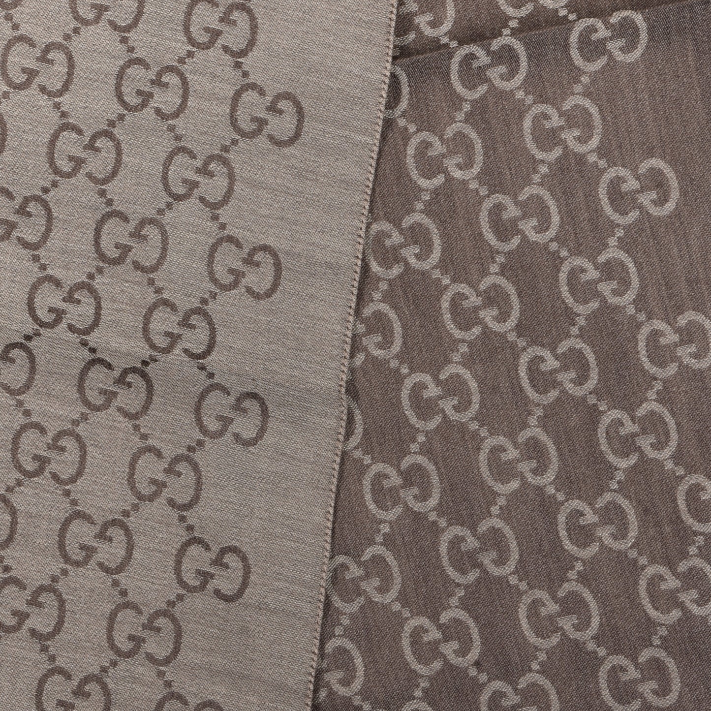 Wool Silk GG Monogram GGNat Scarf Rope Dark Brown