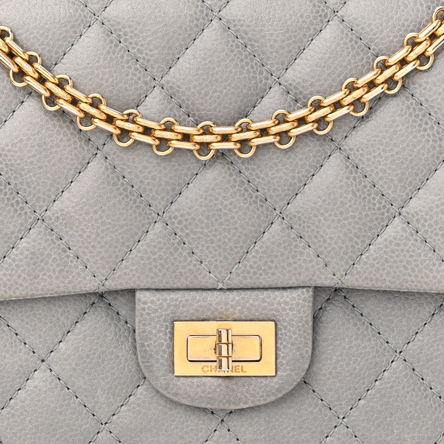 Chanel Caviar Quilted 2.55 Reissue 226 Flap Light Grey 8 of 14