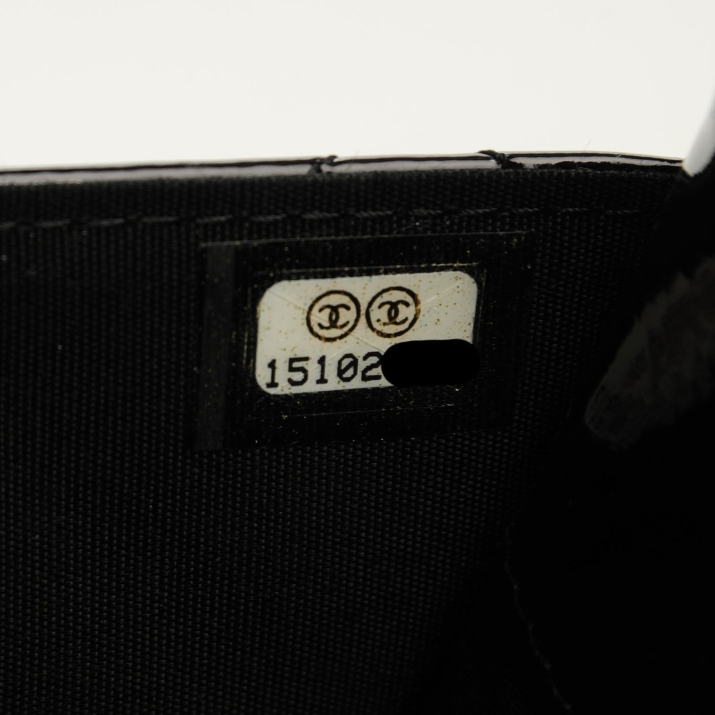 Patent Quilted Brilliant Wallet On Chain WOC Black