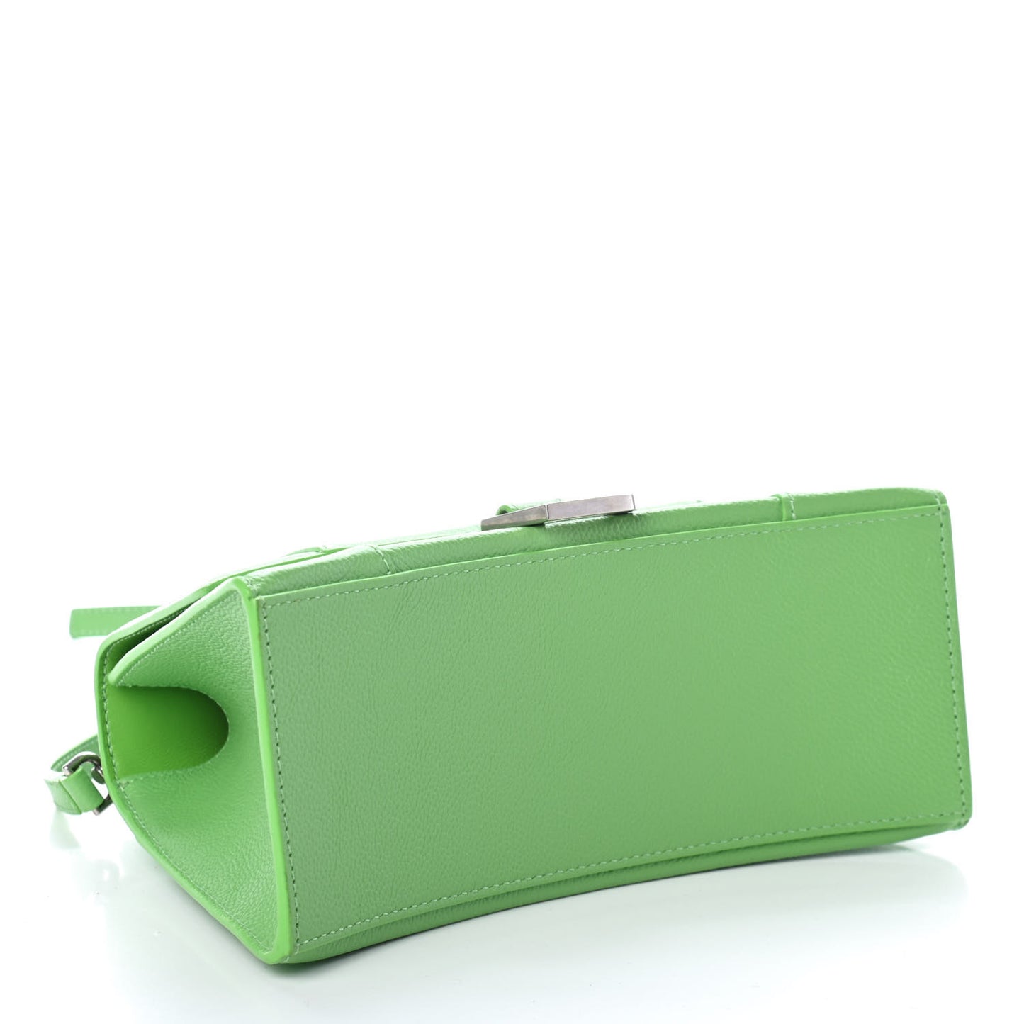 Grained Calfskin Small Hourglass Top Handle Bag Light Green