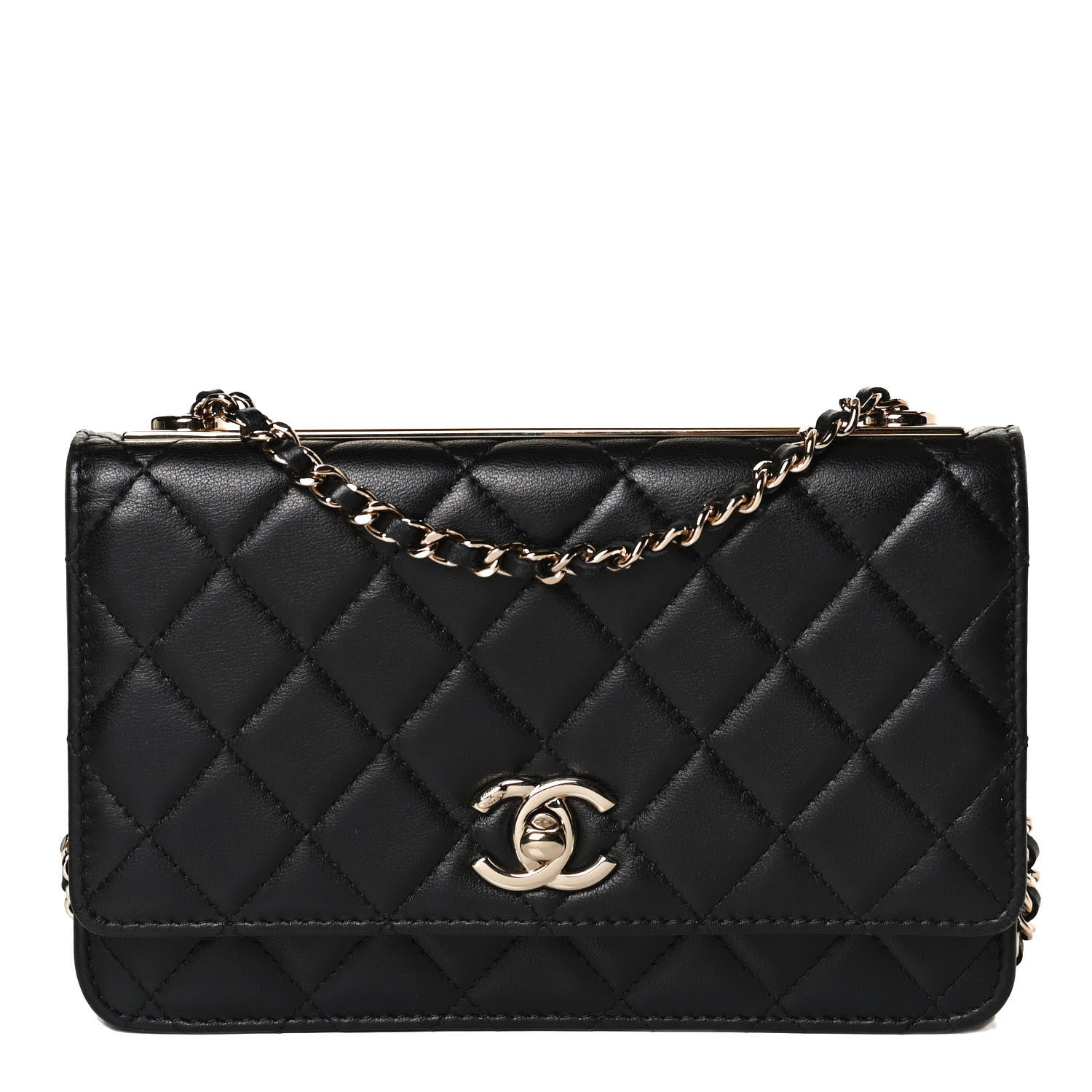 Chanel Lambskin Quilted Trendy CC Wallet On Chain WOC Black 1 of 12