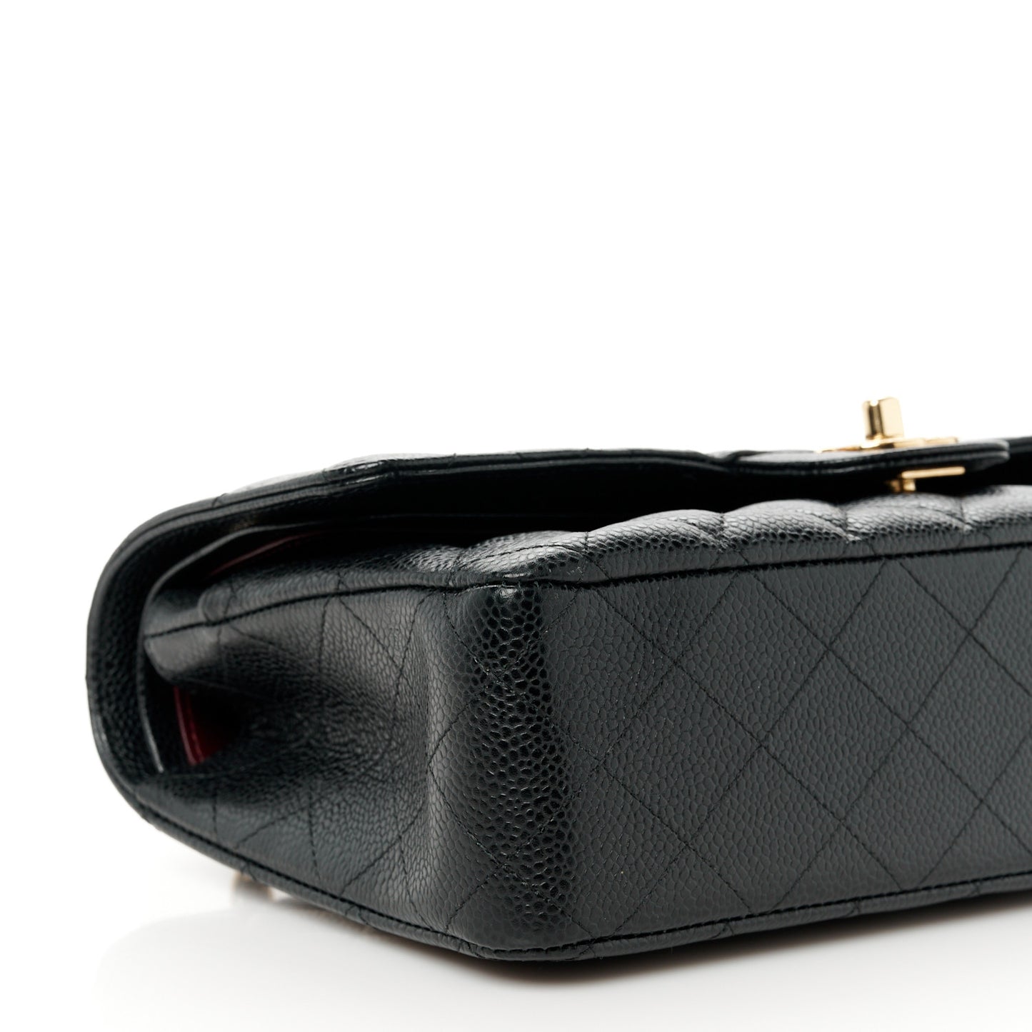 Caviar Quilted Medium Double Flap Black